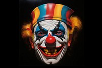 Character clown black background representation.