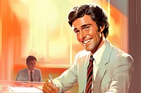 Smiling young business man Job interview smiling office adult.