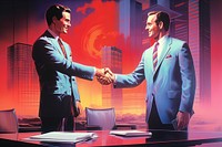 Business man manager handshaking greeting office adult.