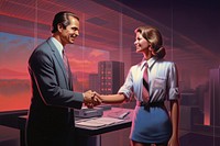 Business man manager handshaking greeting office adult.