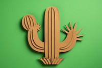 Cactus symbol made of cardboard paper representation creativity cartoon.