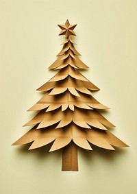 2d Christmas tree symbol made of cardboard paper christmas christmas tree celebration.