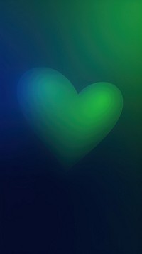 Abstract blurred gradient illustration hearts green blue illuminated.