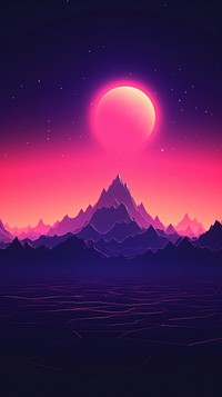 Mountain synthwave retrowave astronomy outdoors nature.