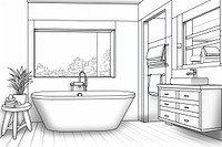 Bathroom bathtub sketch sink.