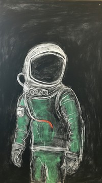 Astronauty sketch painting drawing.