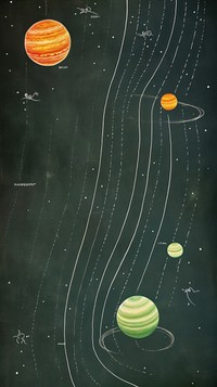 Solar system blackboard astronomy planet.