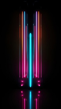 Colorful neon RGB LED lights futuristic lighting black.