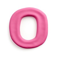 Plasticine letter O pink white background confectionery.