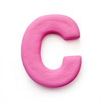 Plasticine letter C text number pink.