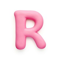 Plasticine letter R text number pink.