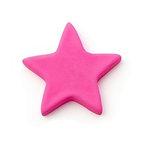 Plasticine star pink white background celebration.