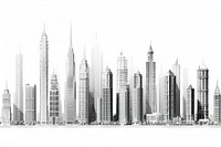 Architecture illustration of a layers of tall skyscrapers metropolis cityscape landscape.