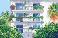 Balcony plant architecture apartment.