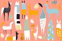 Stroke painting of background animal cute pattern backgrounds mammal representation.