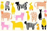 Stroke painting of background animal cute pattern backgrounds mammal creativity.