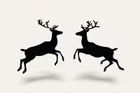 Silhouette jumping reindeer wildlife animal mammal.