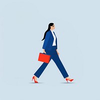 Business woman walking footwear cartoon adult.