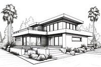 Modern House sketch house architecture.