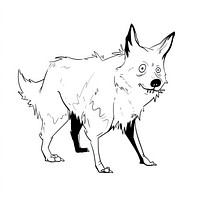 Outline sketching illustration of a dog cartoon drawing animal.