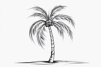 Palm tree sketch drawing plant.