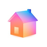 Home icon shape blue pink.