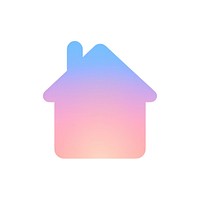Home icon shape pink blue.