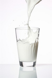 Glass of milk dairy drink white.