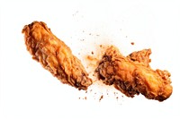 Fried chicken food meat white background.
