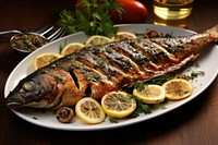 Roasted Branzino with Caper Butter food seafood roasted.