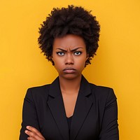 Black business woman angry face portrait photography adult.