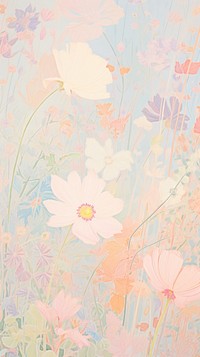Flower field backgrounds painting pattern.