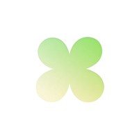Trefoil shape green plant logo.