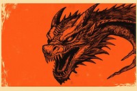 Dragon red representation orange color.