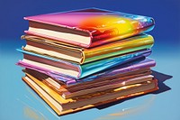 Airbrush art of a book stacked publication paperwork education.