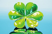 Airbrush art of a clover leaf plant green chandelier.