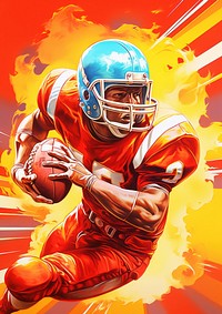 Airbrush art of american football helmet sports adult.