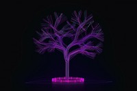 Neon tree wireframe light lighting purple.