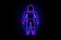 Neon astronaut wireframe light illuminated futuristic.