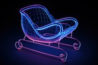 Neon baby wireframe furniture chair light.