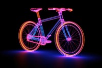 Neon bicycle wireframe light neon vehicle.