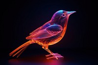 Neon bird wireframe animal beak wildlife.