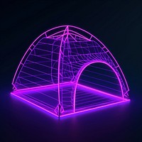 Neon camping wireframe light purple neon.