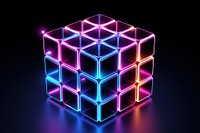 Neon dice wireframe light purple neon.