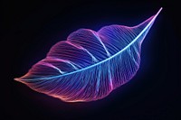 Neon leaf wireframe light pattern purple.