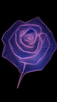 Neon rose wireframe pattern spiral nature.