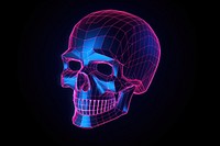 Neon skull wireframe technology futuristic tomography.