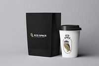 Coffee cup & bakery bag mockup psd