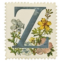 Vintage alphabet Z postage stamp.