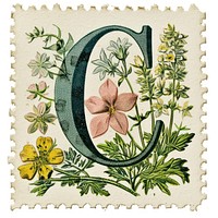 Vintage alphabet C postage stamp.